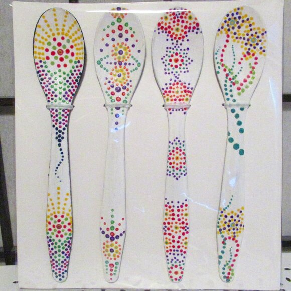 Sun Goddess, Kitchen accents, Tea Lovers, Handcrafted, Dots, Original, Spoons - Picture 1 of 4